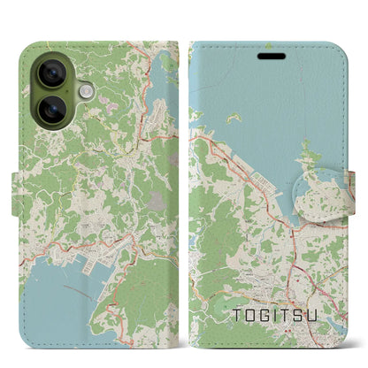 【時津（長崎県）】地図柄iPhoneケース（手帳タイプ）