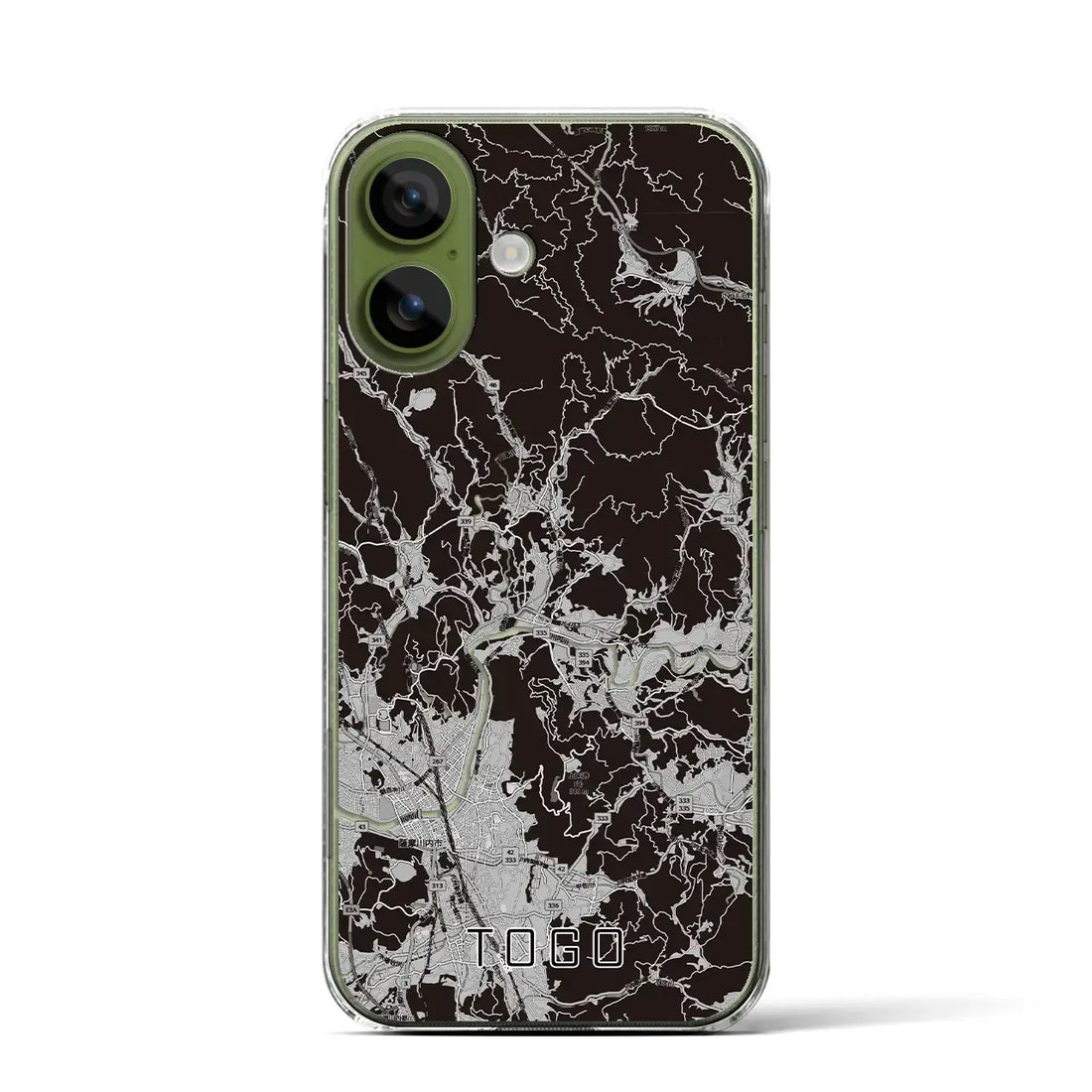 【東郷（鹿児島県）】地図柄iPhoneケース（クリアタイプ）モノトーン・iPhone 17 Pro Max 用