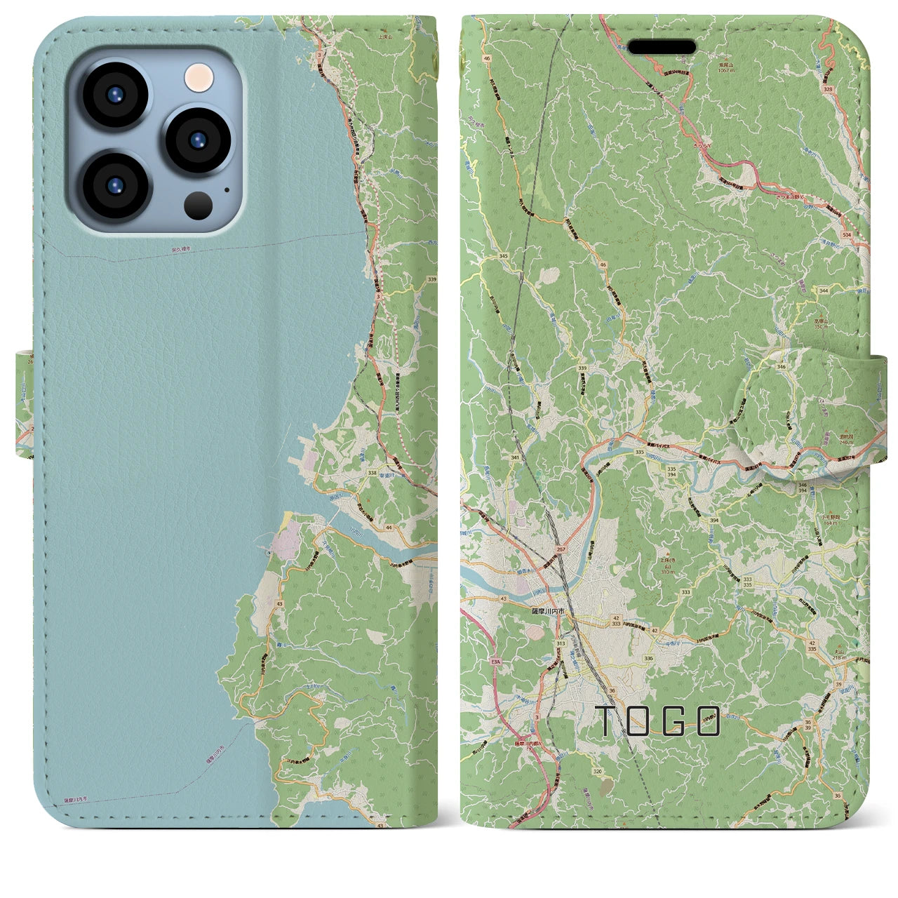 【東郷（鹿児島県）】地図柄iPhoneケース（手帳タイプ）