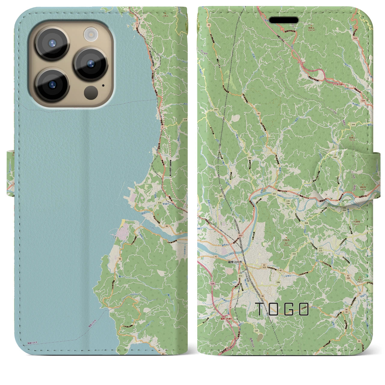 【東郷（鹿児島県）】地図柄iPhoneケース（手帳タイプ）
