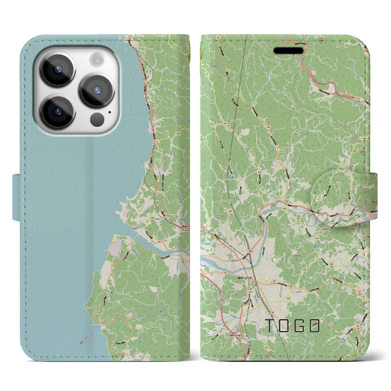 【東郷（鹿児島県）】地図柄iPhoneケース（手帳タイプ）
