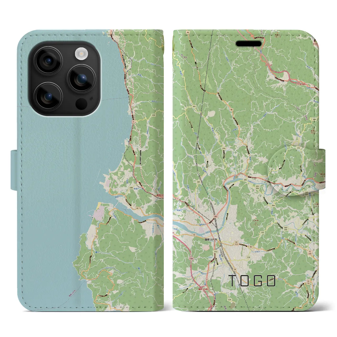【東郷（鹿児島県）】地図柄iPhoneケース（手帳タイプ）