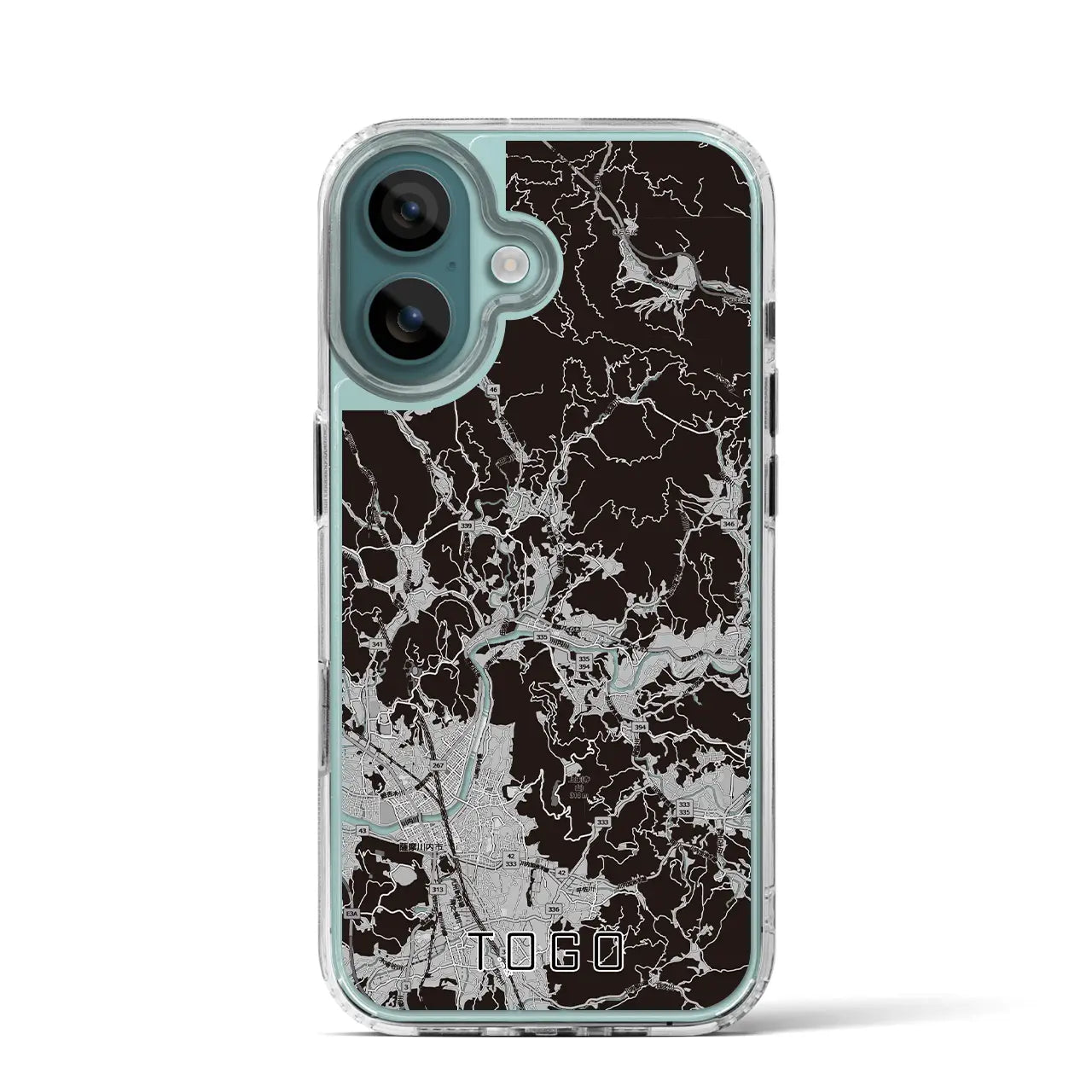 【東郷（鹿児島県）】地図柄iPhoneケース（MagSafeタイプ）モノトーン・iPhone 16 Pro 用
