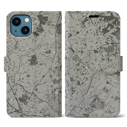 【東郷（愛知県）】地図柄iPhoneケース（手帳タイプ）モノトーン・iPhone 13 用