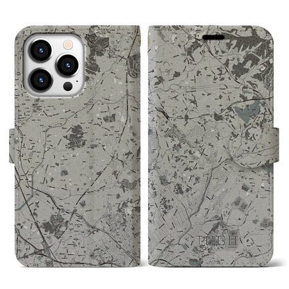 【東郷（愛知県）】地図柄iPhoneケース（手帳タイプ）モノトーン・iPhone 13 Pro 用