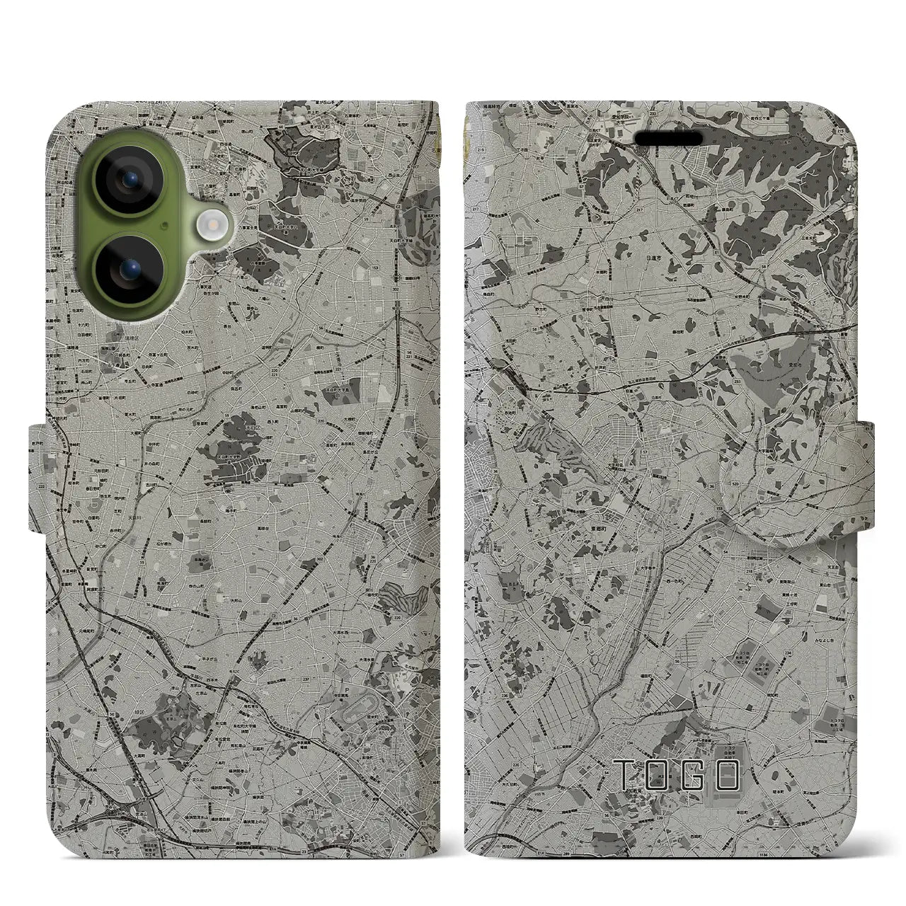 【東郷（愛知県）】地図柄iPhoneケース（手帳タイプ）