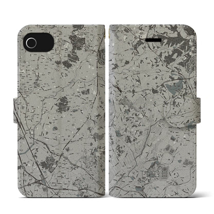 【東郷（愛知県）】地図柄iPhoneケース（手帳タイプ）モノトーン・iPhone SE（第3 / 第2世代） / 8 / 7 / 6s / 6 用