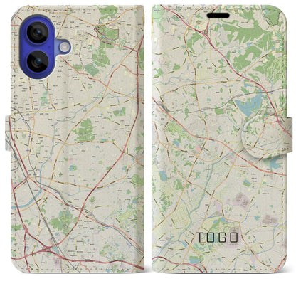 【東郷（愛知県）】地図柄iPhoneケース（手帳タイプ）ナチュラル・iPhone 16 Pro Max 用