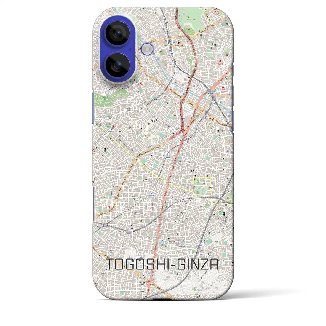 【戸越銀座(東京都)】地図柄iPhoneケース(バックカバータイプ)ナチュラル・iPhone 16 Pro Max 用