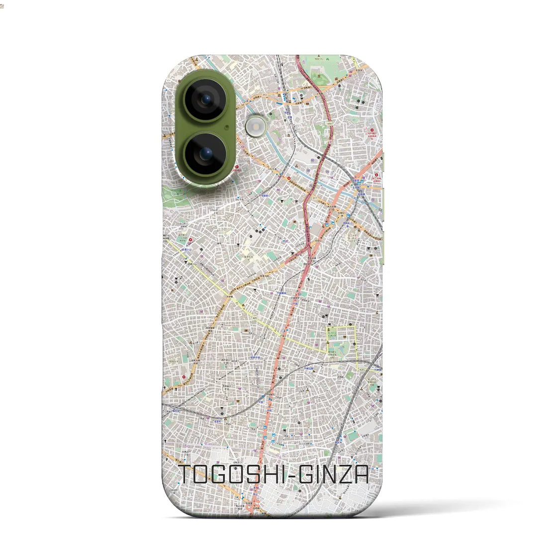 【戸越銀座(東京都)】地図柄iPhoneケース(バックカバータイプ)ブラック・iPhone 17 Pro Max 用