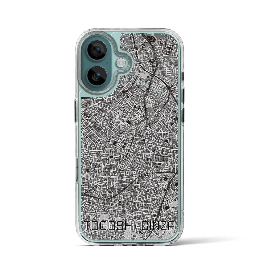 【戸越銀座（東京都）】地図柄iPhoneケース（MagSafeタイプ）モノトーン・iPhone 16 Pro 用