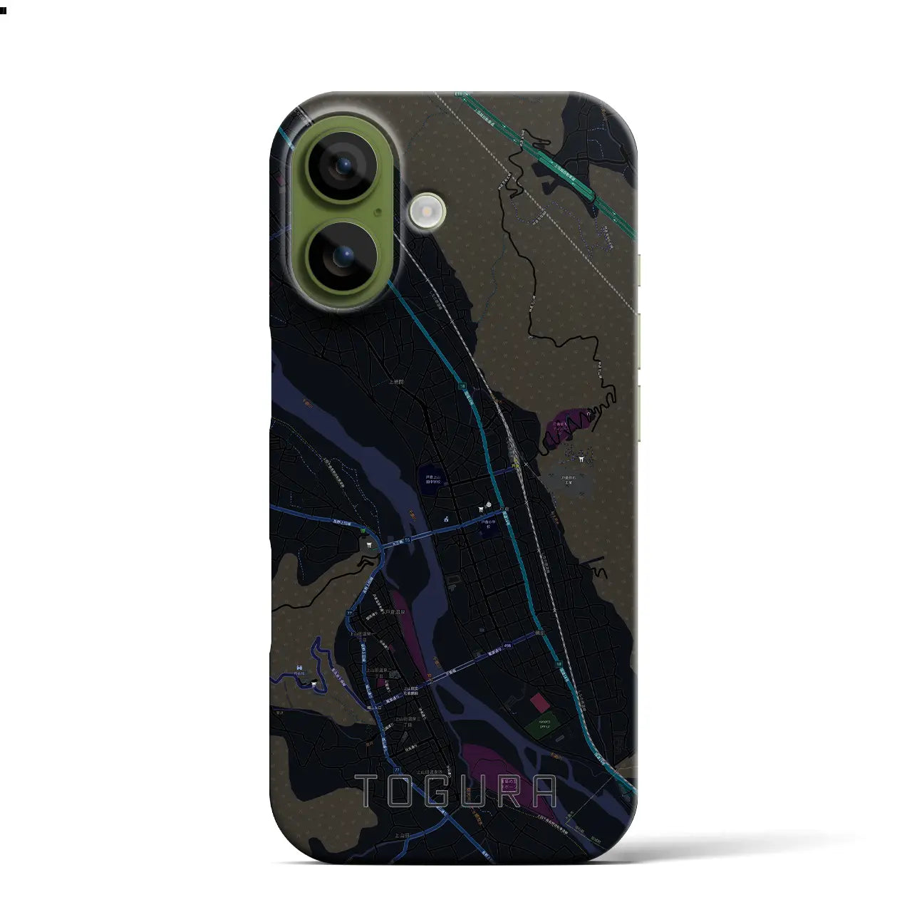 【戸倉（長野県）】地図柄iPhoneケース（バックカバータイプ）