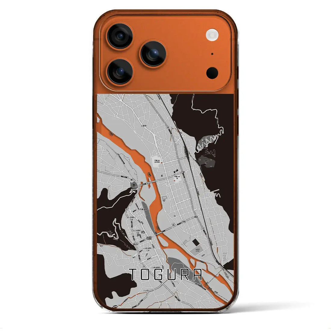 【戸倉(長野県)】地図柄iPhoneケース(クリアタイプ)モノトーン・iPhone 17 Pro Max 用