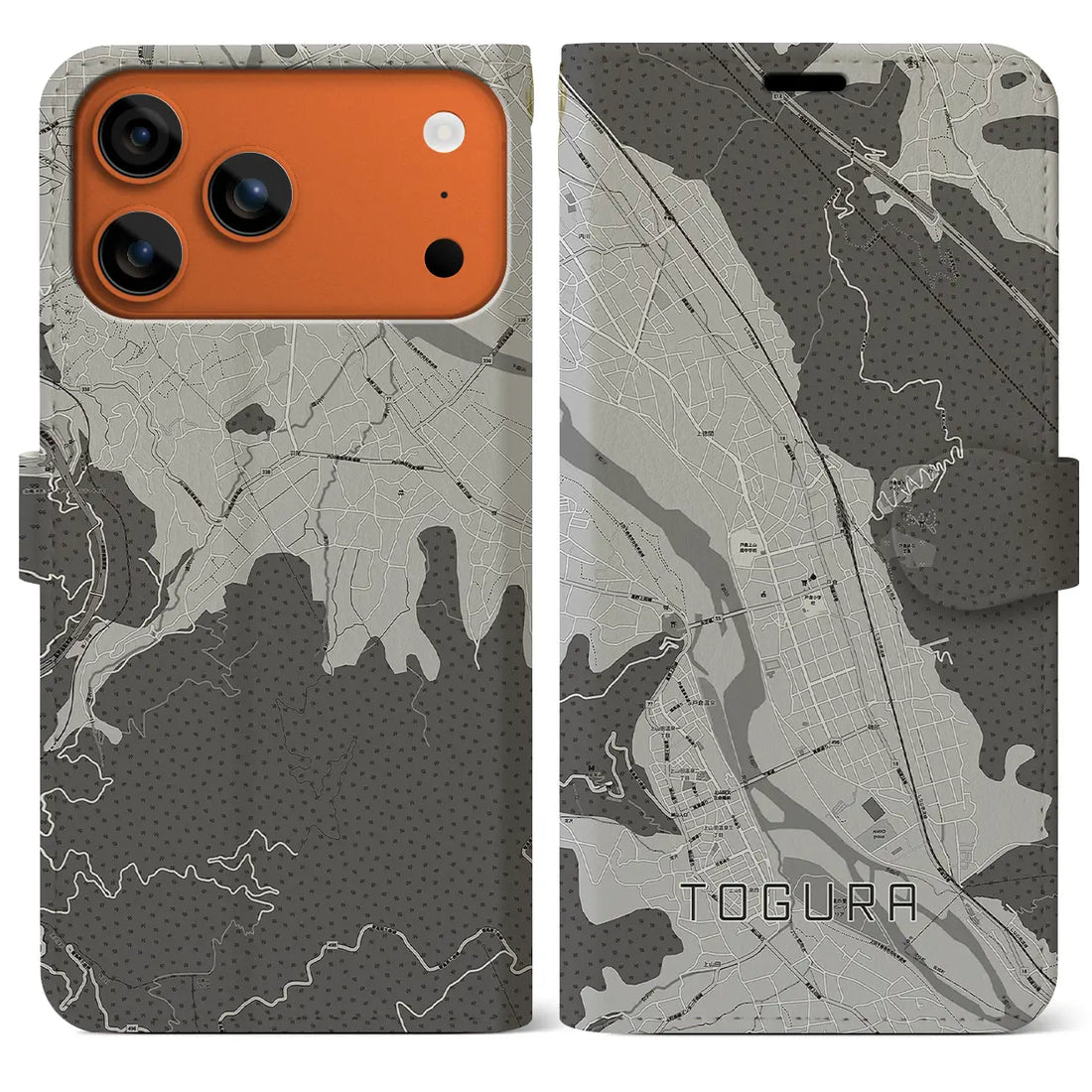 【戸倉（長野県）】地図柄iPhoneケース（手帳タイプ）