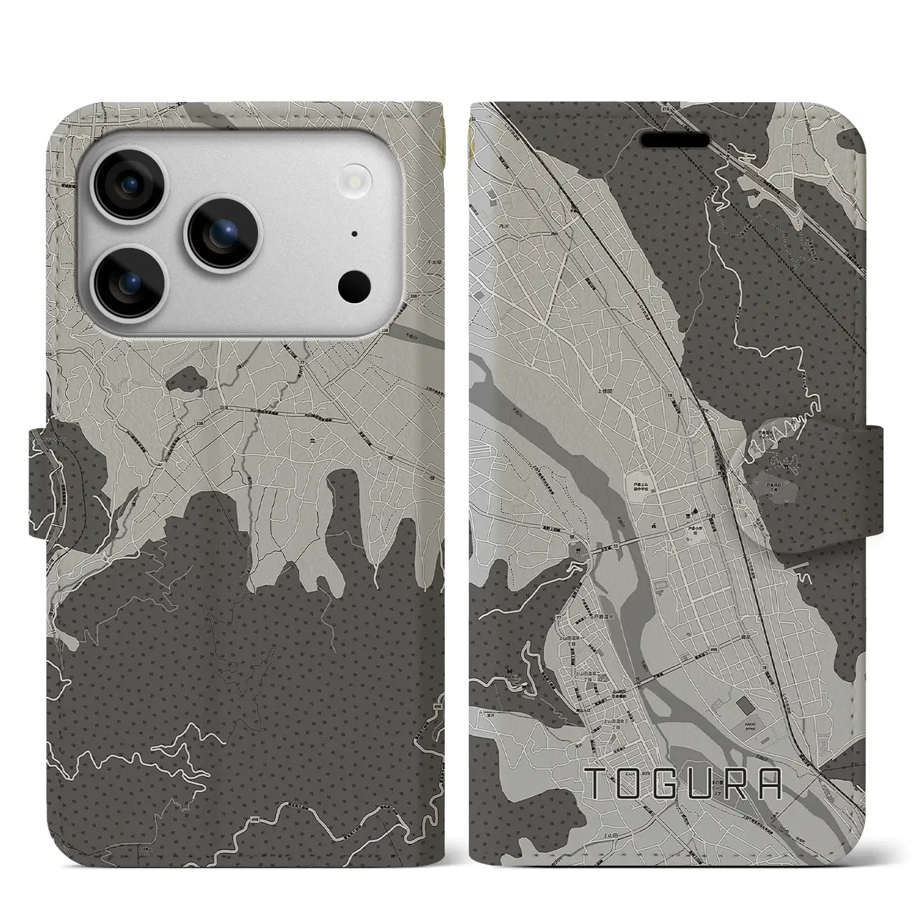 【戸倉（長野県）】地図柄iPhoneケース（手帳タイプ）