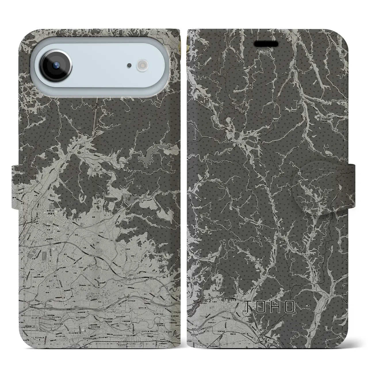 【東峰（福岡県）】地図柄iPhoneケース（手帳タイプ）