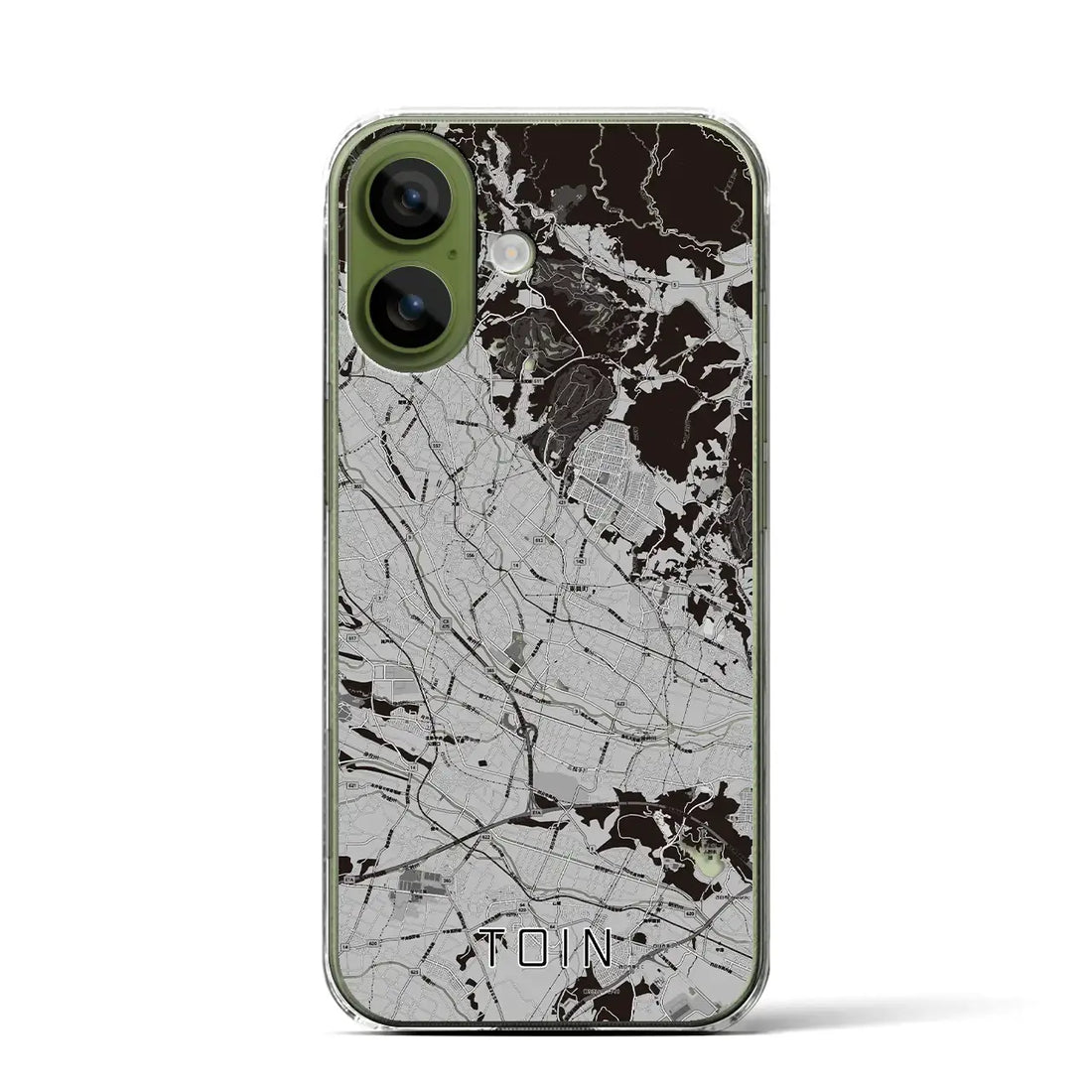 【東員（三重県）】地図柄iPhoneケース（クリアタイプ）モノトーン・iPhone 17 Pro Max 用