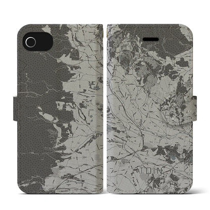 【東員（三重県）】地図柄iPhoneケース（手帳タイプ）モノトーン・iPhone SE（第3 / 第2世代） / 8 / 7 / 6s / 6 用