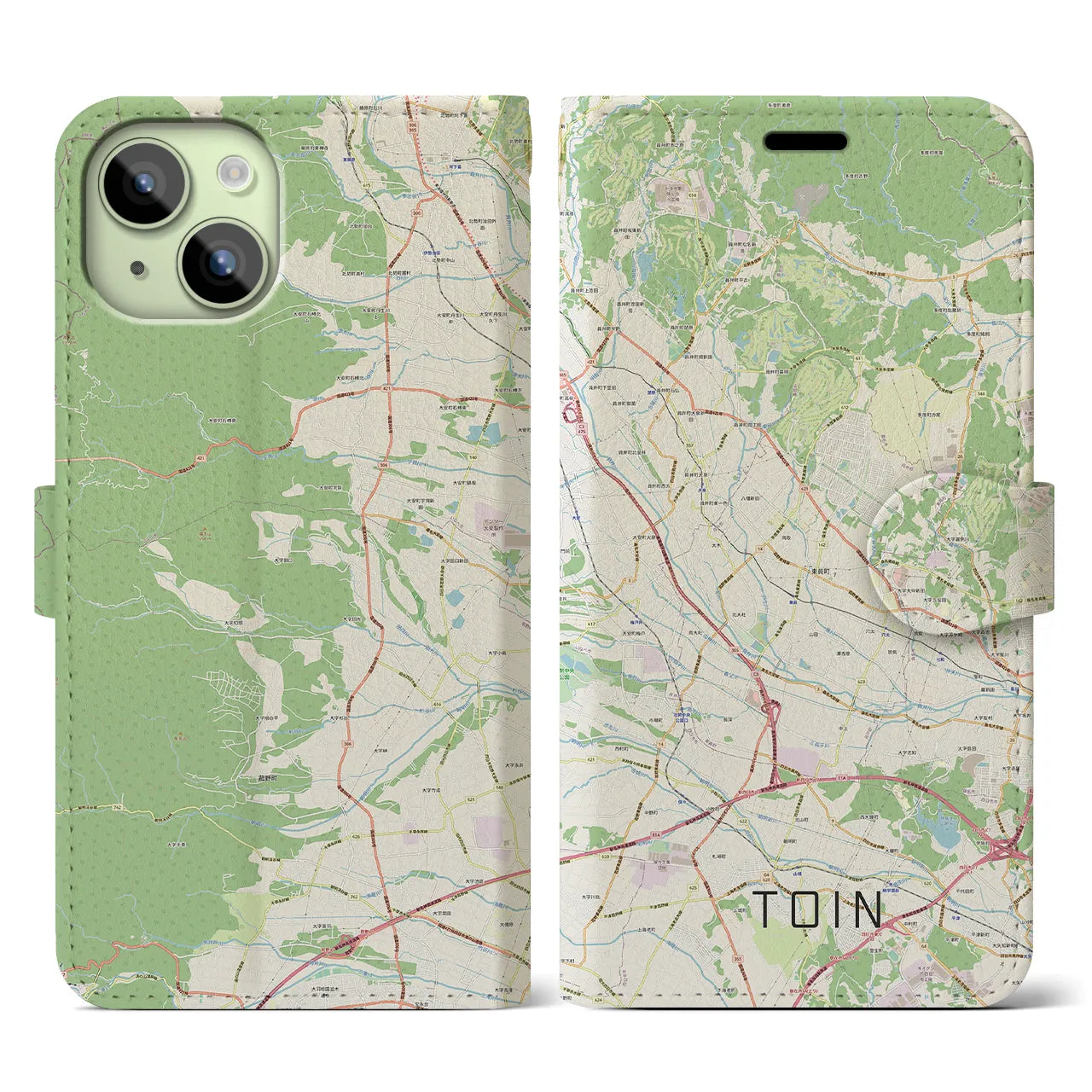 【東員（三重県）】地図柄iPhoneケース（手帳タイプ）