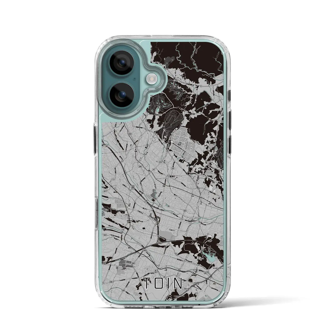 【東員(三重県)】地図柄iPhoneケース(MagSafeタイプ)モノトーン・iPhone 16 Pro 用