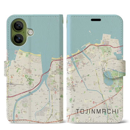 【唐人町（福岡県）】地図柄iPhoneケース（手帳タイプ）