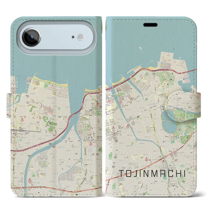 【唐人町（福岡県）】地図柄iPhoneケース（手帳タイプ）