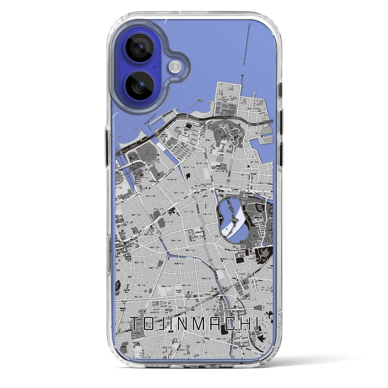 【唐人町（福岡県）】地図柄iPhoneケース（MagSafeタイプ）