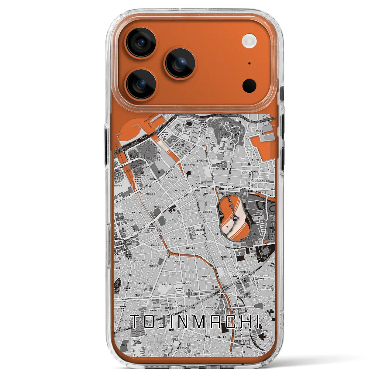 【唐人町（福岡県）】地図柄iPhoneケース（MagSafeタイプ）