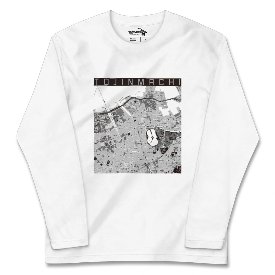 【唐人町(福岡県)】地図柄ロングスリーブTシャツ