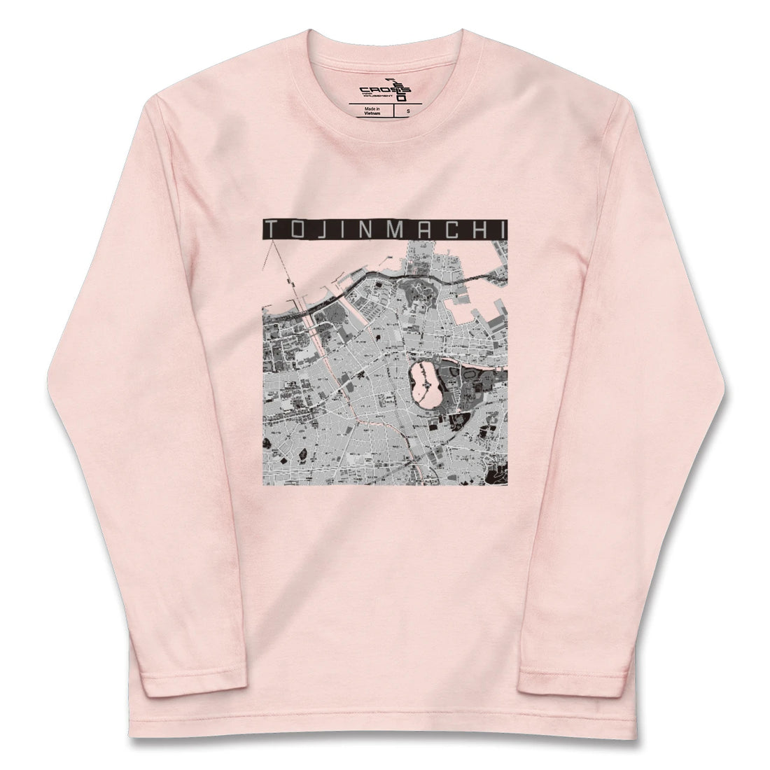 【唐人町(福岡県)】地図柄ロングスリーブTシャツ
