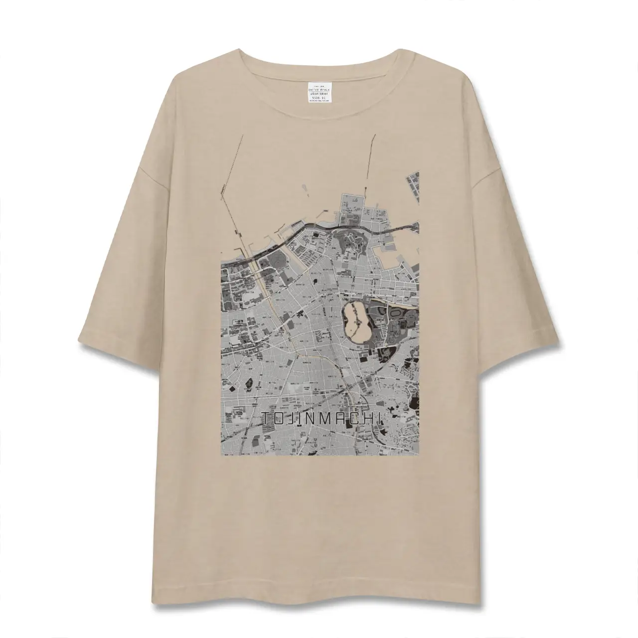 【唐人町（福岡県）】地図柄ビッグシルエットTシャツ