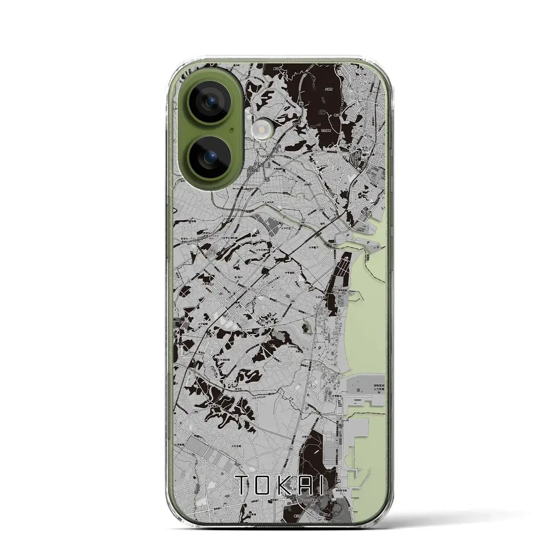 【東海（茨城県）】地図柄iPhoneケース（クリアタイプ）モノトーン・iPhone 17 Pro Max 用