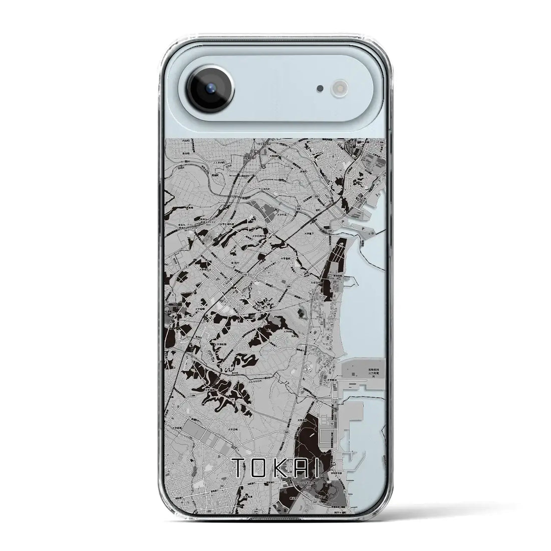 【東海(茨城県)】地図柄iPhoneケース(クリアタイプ)モノトーン・iPhone 17 Pro Max 用