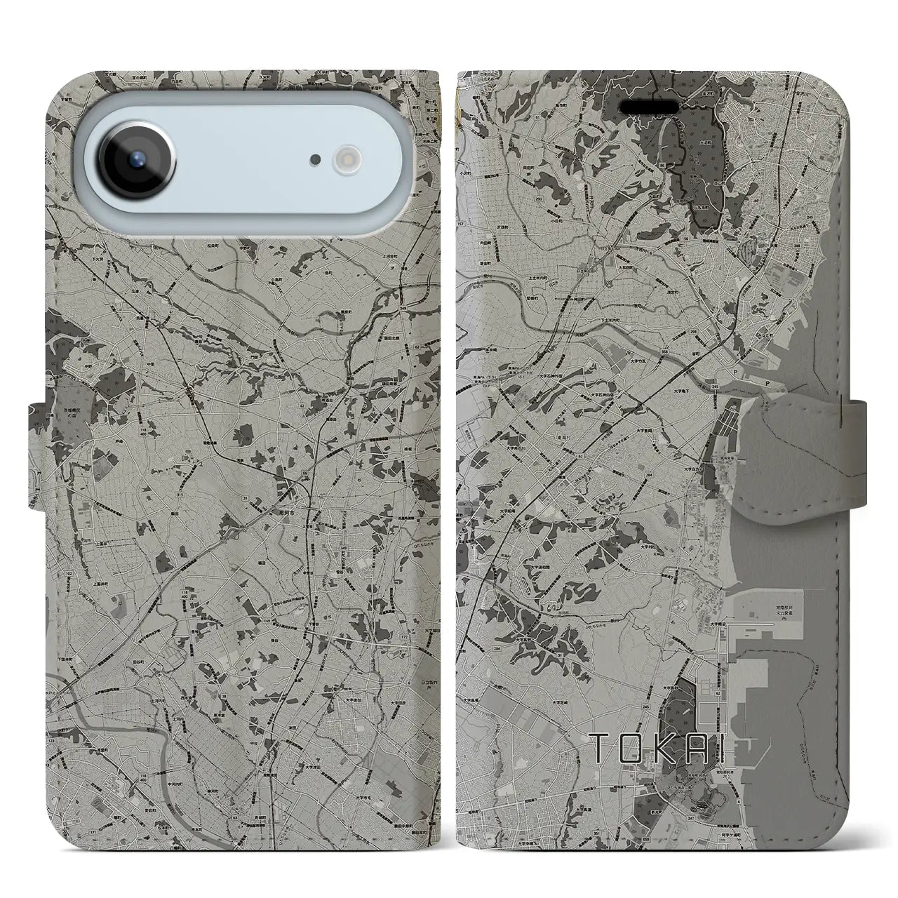 【東海（茨城県）】地図柄iPhoneケース（手帳タイプ）