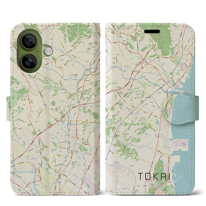 【東海（茨城県）】地図柄iPhoneケース（手帳タイプ）