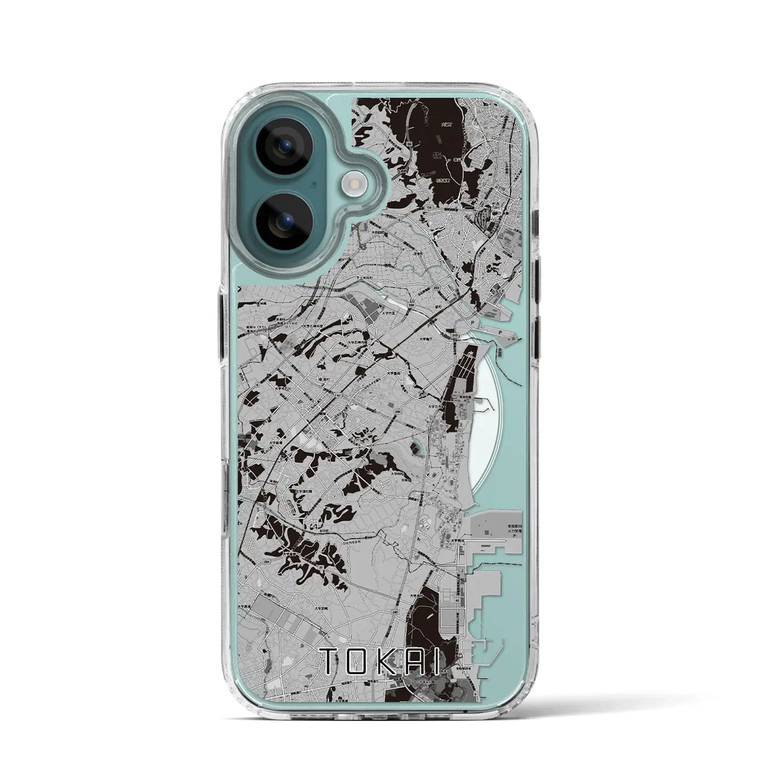 【東海（茨城県）】地図柄iPhoneケース（MagSafeタイプ）モノトーン・iPhone 16 Pro 用