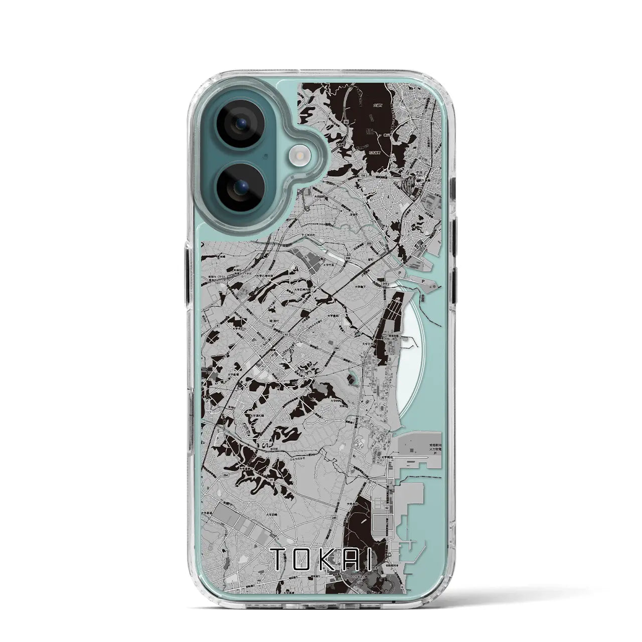 【東海（茨城県）】地図柄iPhoneケース（MagSafeタイプ）モノトーン・iPhone 16 Pro 用