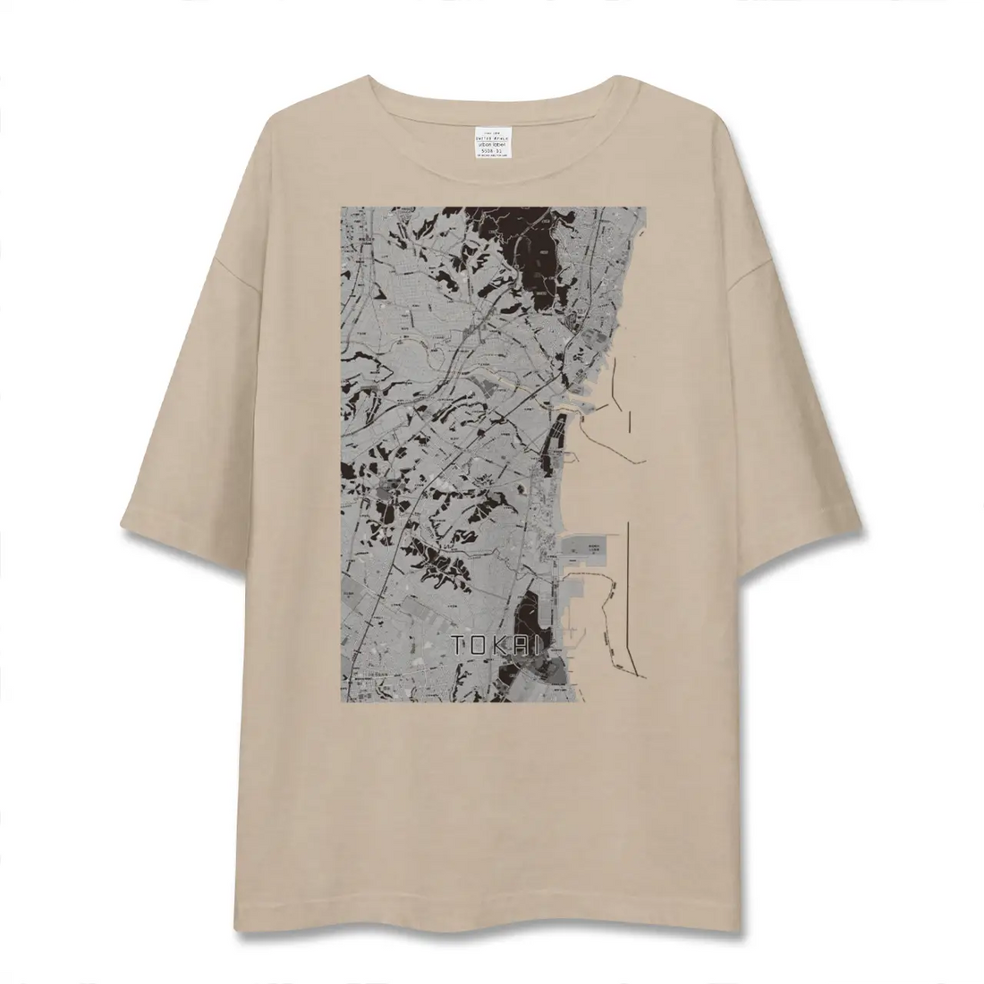 【東海(茨城県)(茨城県)】地図柄ビッグシルエットTシャツ