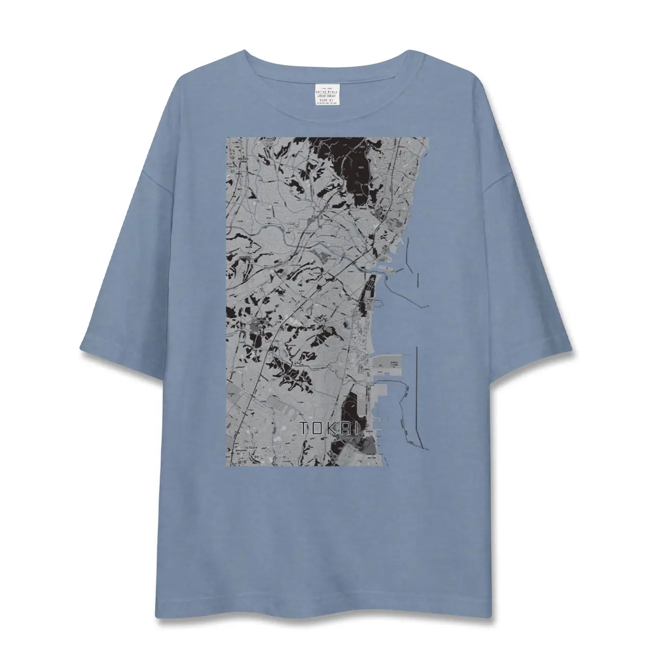 【東海（茨城県）（茨城県）】地図柄ビッグシルエットTシャツ
