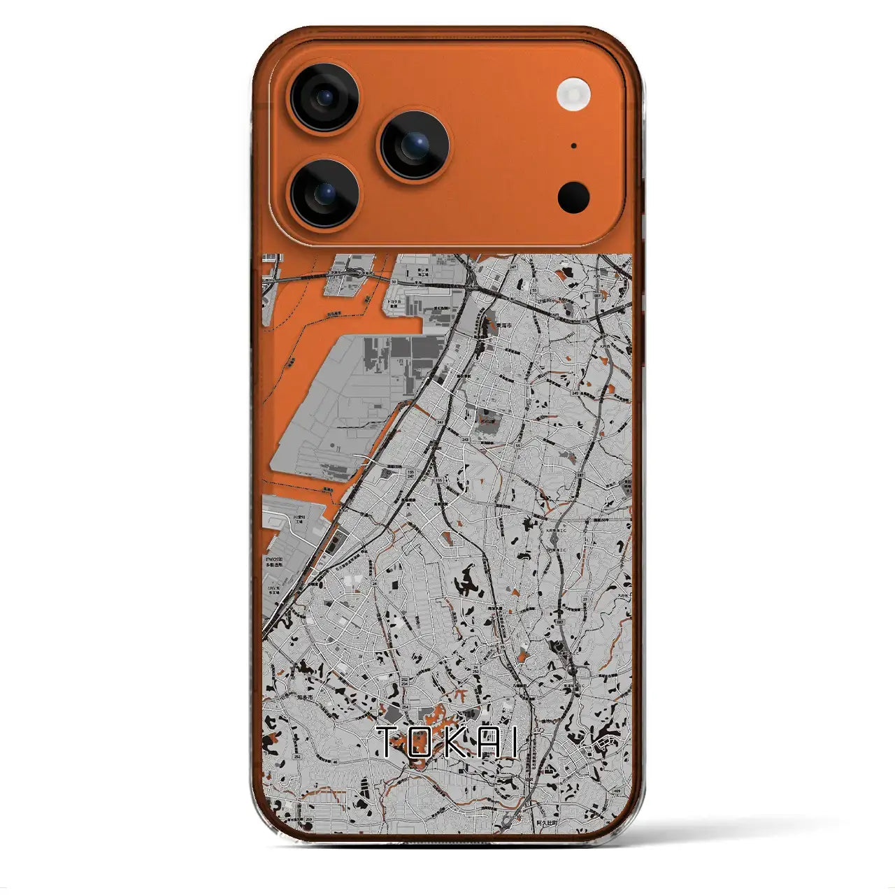 【東海（愛知県）】地図柄iPhoneケース（クリアタイプ）モノトーン・iPhone 17 Pro Max 用