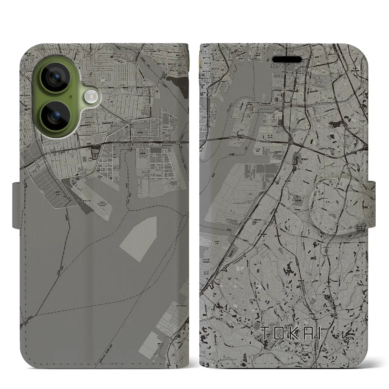 【東海（愛知県）】地図柄iPhoneケース（手帳タイプ）