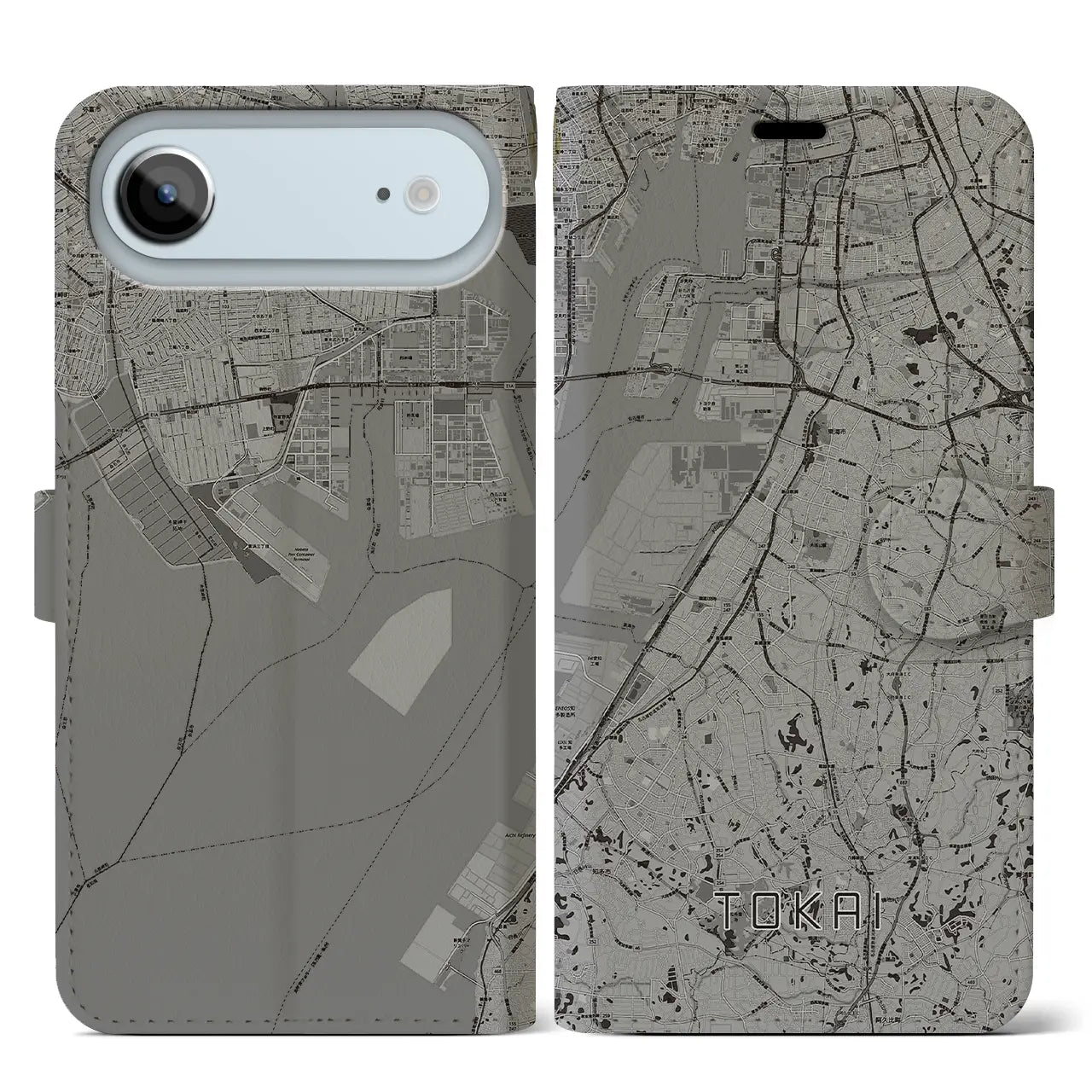 【東海（愛知県）】地図柄iPhoneケース（手帳タイプ）