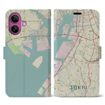 【東海（愛知県）】地図柄iPhoneケース（手帳タイプ）ナチュラル・iPhone 16 Pro 用