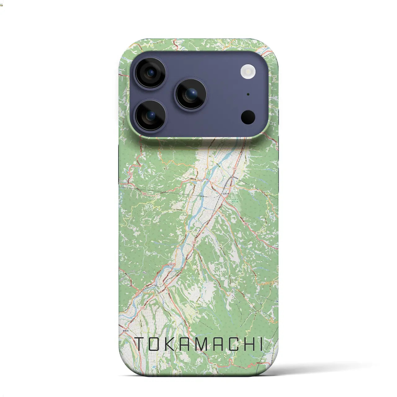 【十日町（新潟県）】地図柄iPhoneケース（バックカバータイプ）ブラック・iPhone 17 Pro Max 用