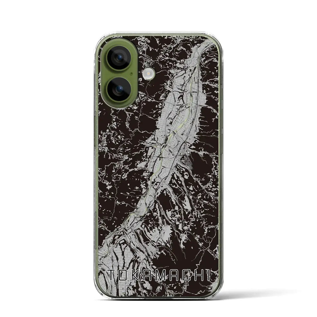 【十日町(新潟県)】地図柄iPhoneケース(クリアタイプ)モノトーン・iPhone 17 Pro Max 用