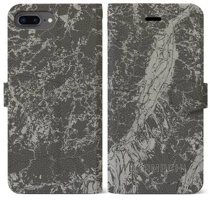 【十日町（新潟県）】地図柄iPhoneケース（手帳タイプ）モノトーン・iPhone 8Plus /7Plus / 6sPlus / 6Plus 用