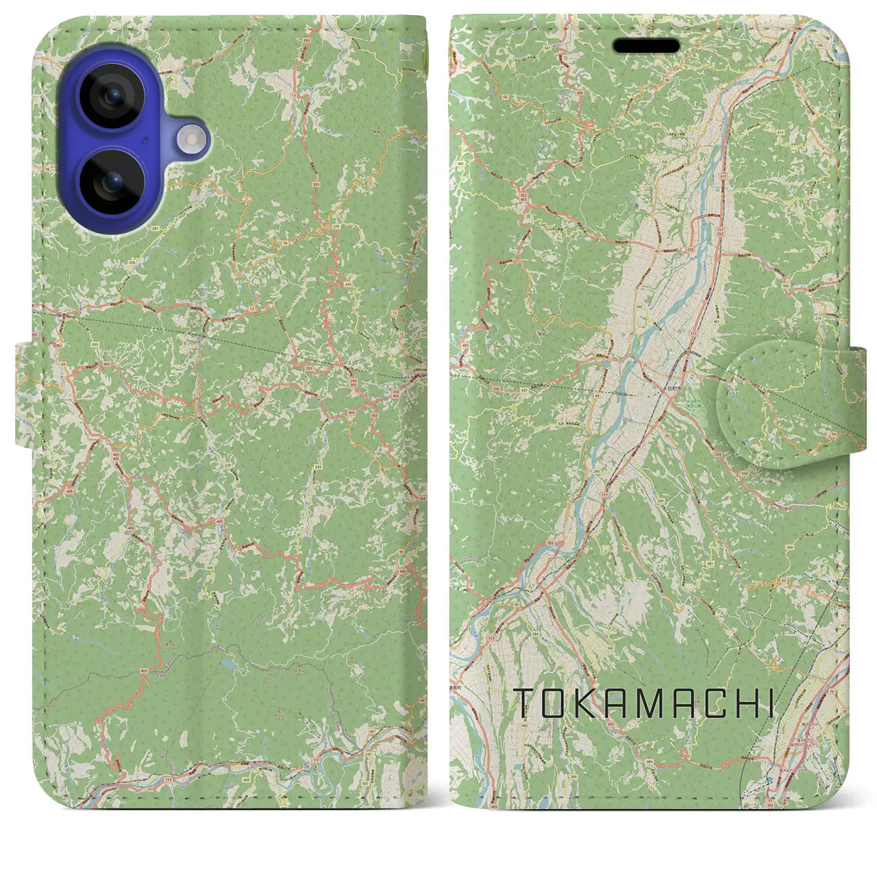 【十日町（新潟県）】地図柄iPhoneケース（手帳タイプ）ナチュラル・iPhone 16 Pro Max 用