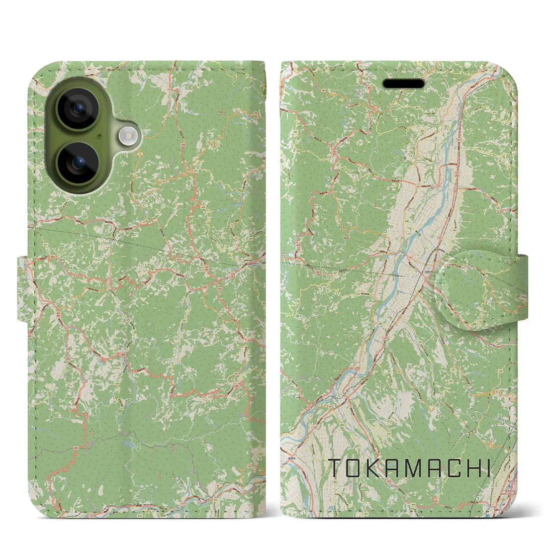 【十日町(新潟県)】地図柄iPhoneケース(手帳タイプ)モノトーン・iPhone 17 Pro Max 用