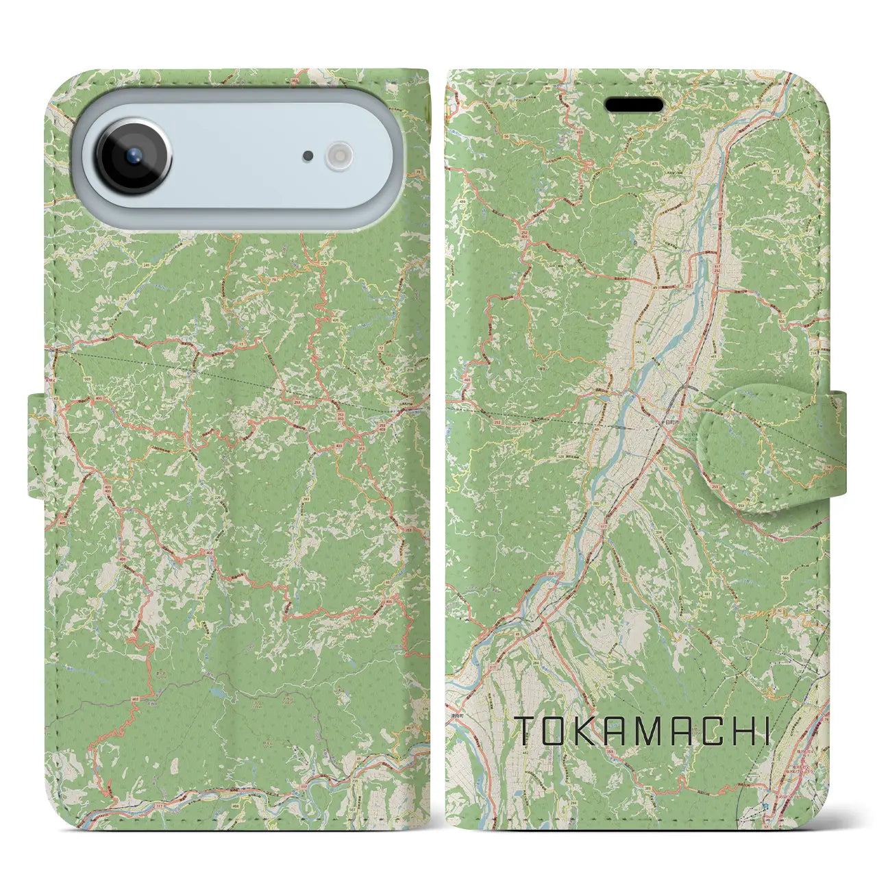 【十日町（新潟県）】地図柄iPhoneケース（手帳タイプ）