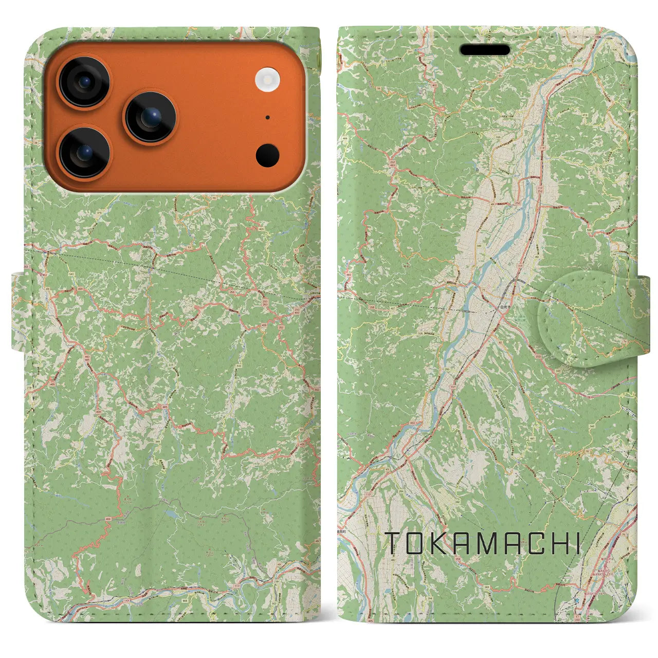 【十日町（新潟県）】地図柄iPhoneケース（手帳タイプ）